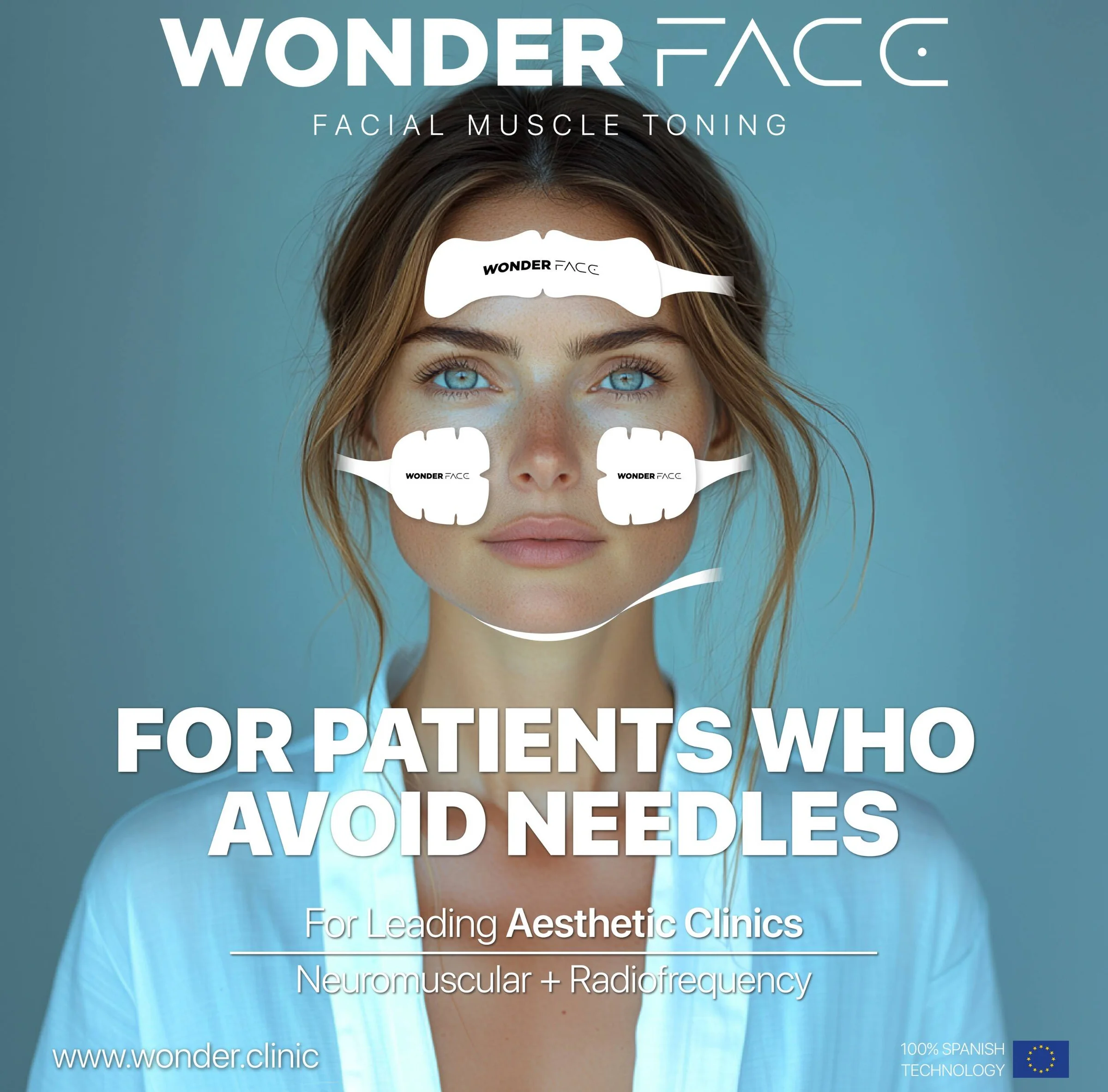 WonderFace facial muscle toning and skin tightening treatment marketing graphic